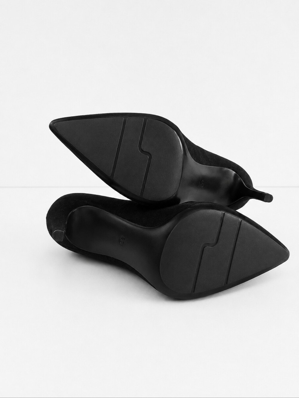 Giampaolo Viozzi Black Suede Leather Pointed Toe Pumps Heels Size 38 Italy 7.5 - Picture 9 of 11